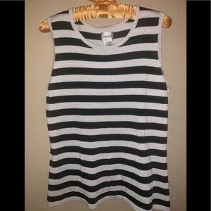 Chico's Silver/Black Tank